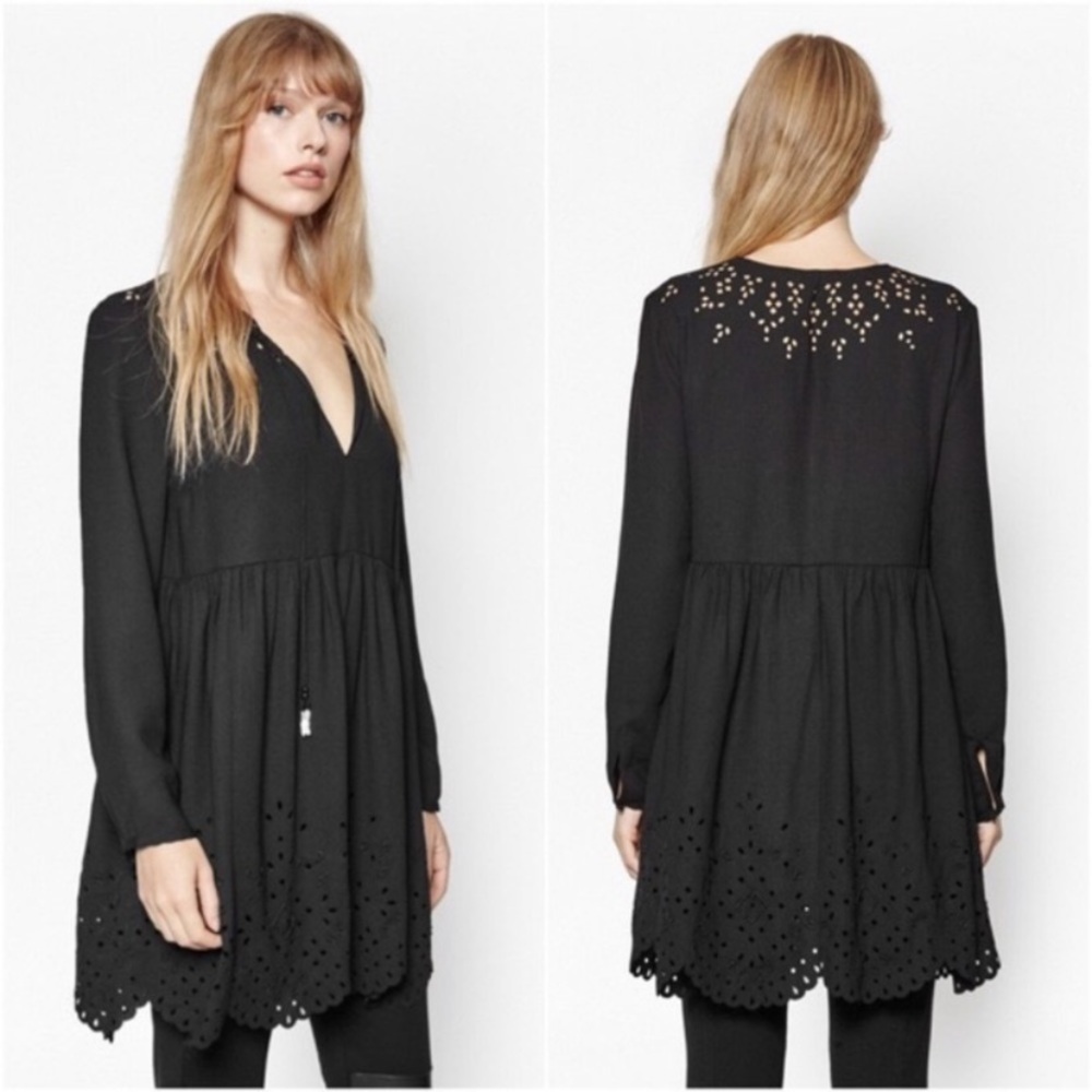 French Connection Fast Laser Lace Tunic Dress
